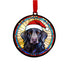 Flat Coated Retriever in Santa Hat Suncatcher Decoration